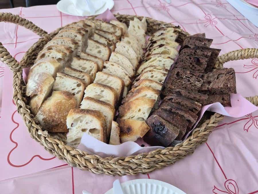 Plain and chocolate sourdough samples at a You Beaut Co workshop